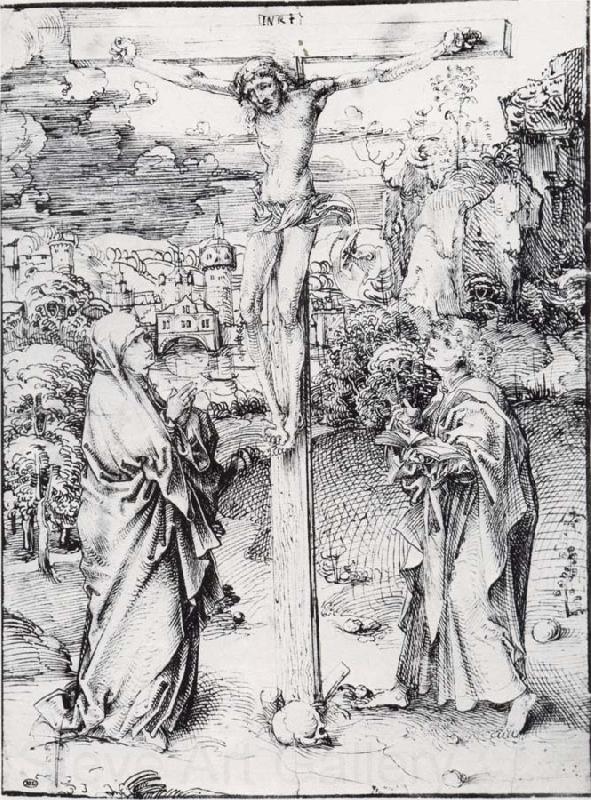 Albrecht Durer Christ on the Cross between the Virgin and St.John